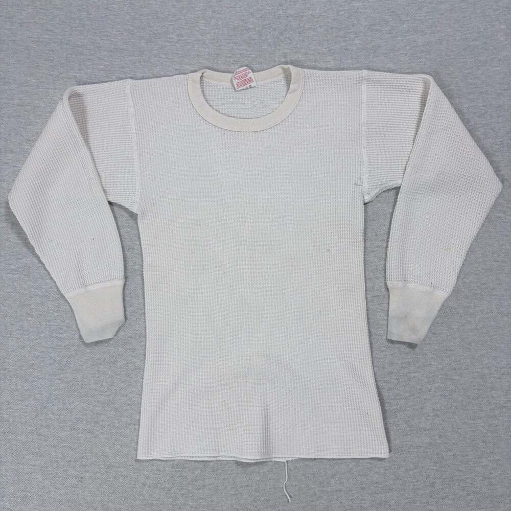 Vintage J.E. Morgan Long Johns White Waffle Knit Thermal Long Sleeve Shirt